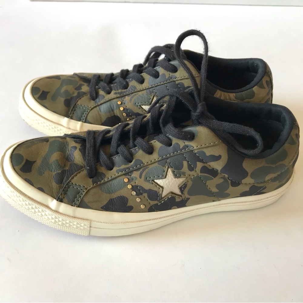 Converse All Star Chuck Taylor Camo Leather Unisex Sneakers Men’s 5 Women’s 7 - Picture 3 of 13